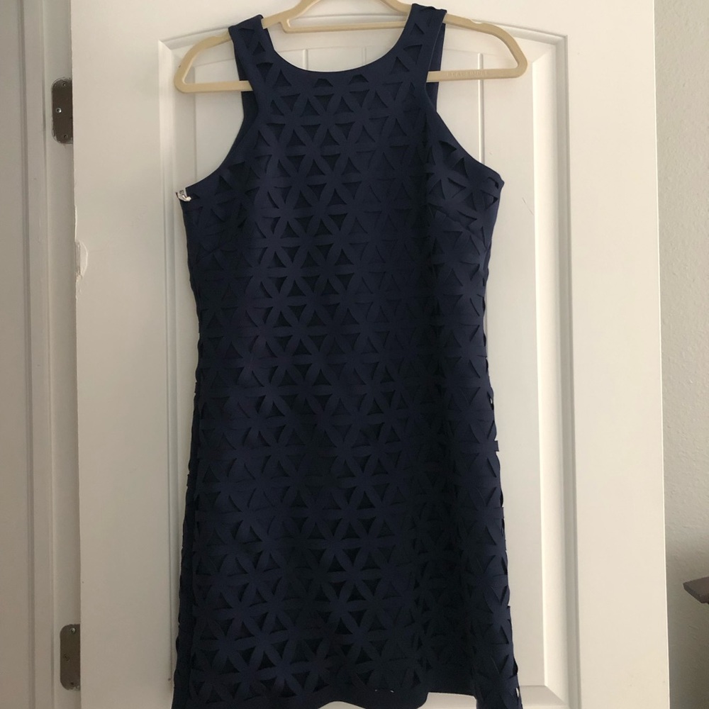 Lilly Pulitzer Mango Laser Cut Navy Dress